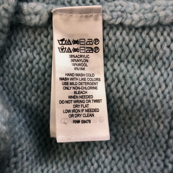 Nanette Lepore turtleneck sweater blue nylon wool yak blend drop shoulder Medium - Picture 5 of 10